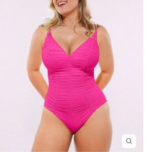 Shapellx Pink Ruched One-Piece Swimsuit